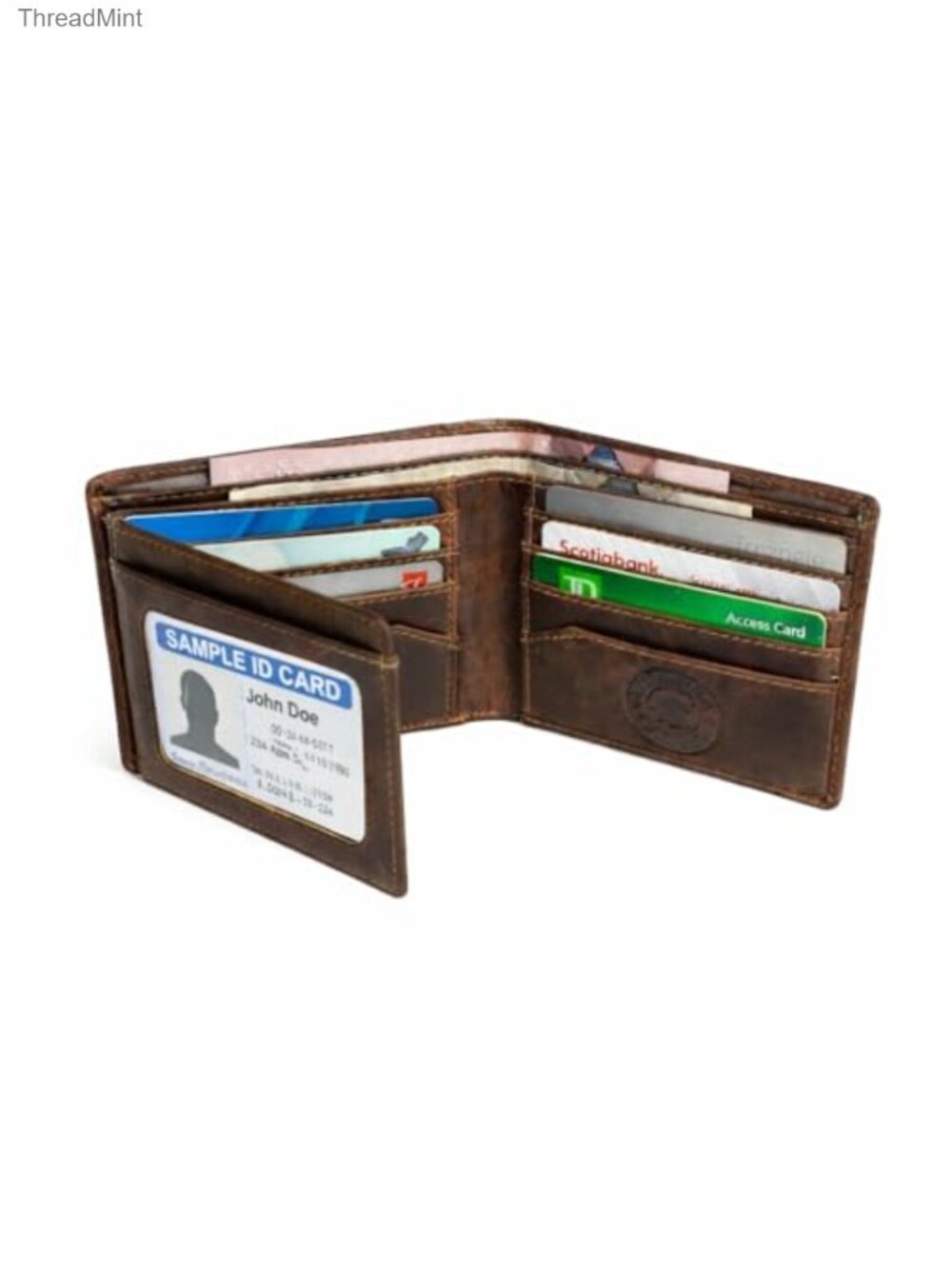 Genuine Leather Men's Bifold RFID Wallet Slim Minimalist Card Holder